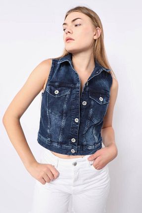 جلیقه آبی زنانه تنگ BANNY JEANS - کد 324466326