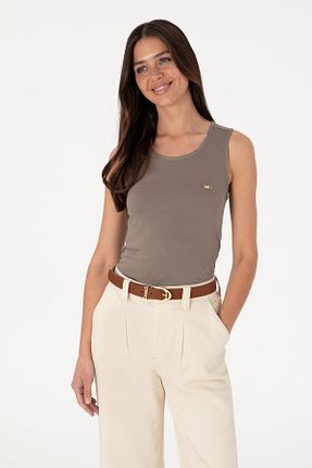 تیشرت قهوه ای زنانه Fitted U.S. Polo Assn. - کد 905053744