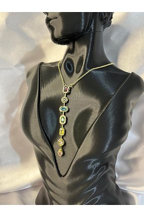 گردنبند جواهر زرد زنانه برنجی BERCHEM SCARF - کد 939055154
