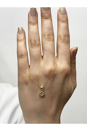 گردنبند طلا سفید زنانه 14 عیار DİAMİNE PIRLANTA - کد 939068349