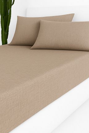 ست ملحفه دونفره بژ پنبه ای Home - کد 890666798