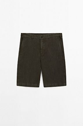 شلوارک و برمودا خاکی مردانه Straight Massimo Dutti - کد 939077829