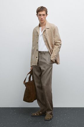 شلوار سبز مردانه کتان Massimo Dutti - کد 939084754