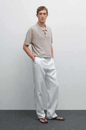 تیشرت بژ مردانه رگولار Massimo Dutti - کد 939084748