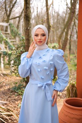 لباس حجاب آبی زنانه رگولار Esre Store - کد 939084405