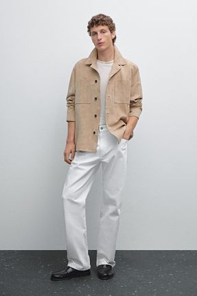 شلوار جین سفید مردانه پاچه گشاد Massimo Dutti - کد 939087886