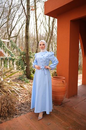 لباس حجاب آبی زنانه رگولار Esre Store - کد 939084405