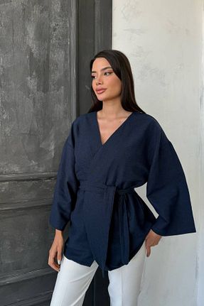 کیمونو و کافتان قهوه ای زنانه مخلوط پلی استر BLUSS - کد 936532597