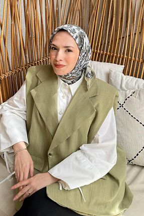 روسری سبز پلی استر lamelif - کد 939126051