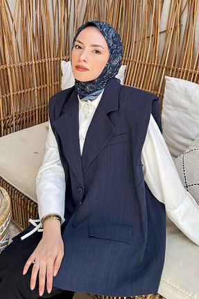 روسری سرمه ای پلی استر lamelif - کد 939122147