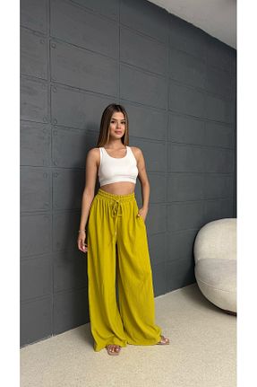 شلوار سبز زنانه کتان TİENDEROPA - کد 936247848