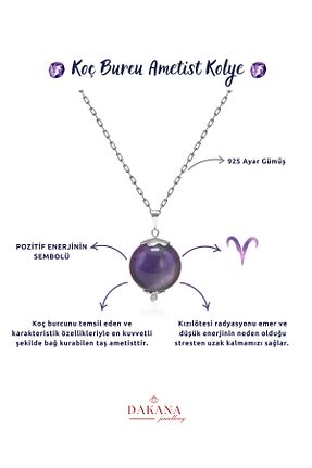 گردنبند جواهر بنفش زنانه سنگ طبیعی DAKANA JEWELLERY - کد 939110145