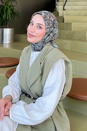 روسری سبز پلی استر lamelif - کد 939120589