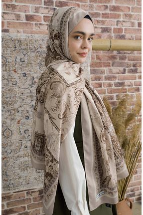 شال بژ زنانه پلی استر Fatma Atasoy - کد 939125212