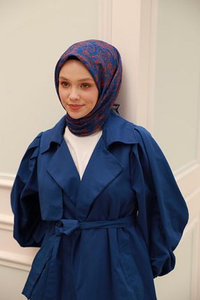 روسری سرمه ای پنبه ای Silk Home - کد 928936671