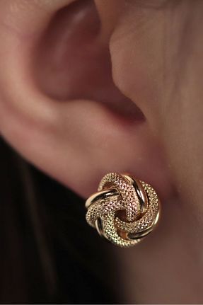 گوشواره طلا زرد زنانه 14 عیار Değerli Kuyumculuk - کد 800743102