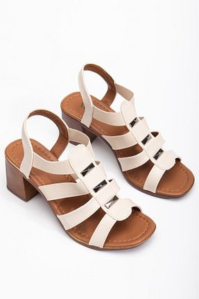 کفش پاشنه بلند کلاسیک بژ زنانه چرم مصنوعی MODA - کد 939125433