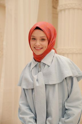 روسری نارنجی پنبه ای Silk Home - کد 928936624