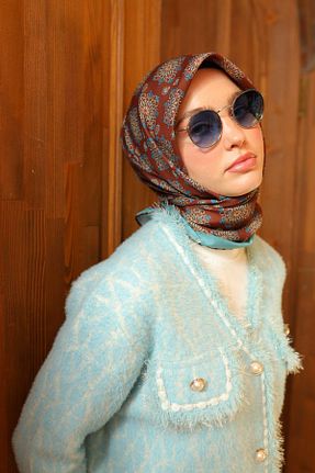 روسری قهوه ای پنبه ای Silk Home - کد 890813082