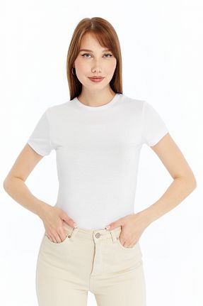 بلوز سفید زنانه ساده LAENT - کد 939147485