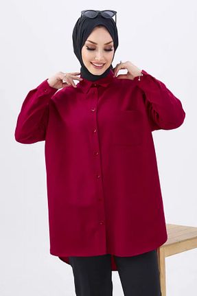تونیک حجاب زرشکی زنانه پنبه پلی استر Butik - کد 939259608