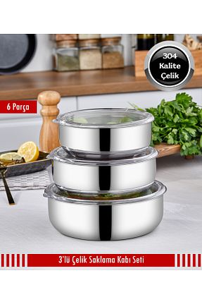 ظرف نگهداری طوسی استیل ضد زنگ Steel & More - کد 929241365