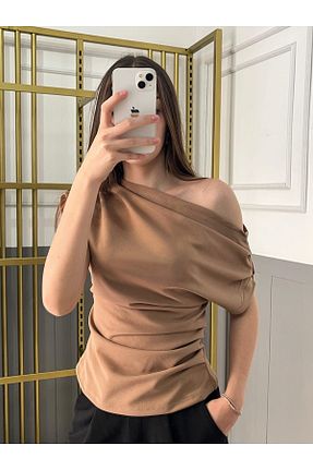 بلوز بژ زنانه ساده peri tower - کد 932542898