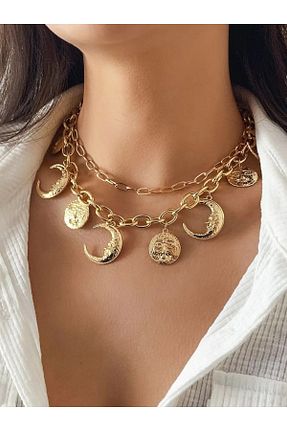 گردنبند جواهر زرد زنانه فلزی Girift Vintage - کد 939179897
