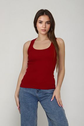بلوز زرشکی زنانه ساده MİO ESTİLO - کد 939189681