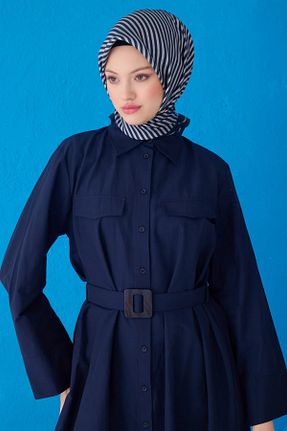 روسری سرمه ای کرپ ساتن ابریشم Belli - کد 927423088