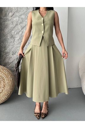 ست بالاتنه و پائین تنه خاکی زنانه بافتنی Ekim Store - کد 939200273