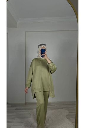 ست بالاتنه و پائین تنه حجاب سبز اورسایز My Magazin - کد 939198464