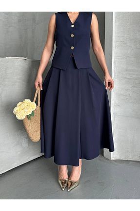 ست بالاتنه و پائین تنه سرمه ای زنانه بافتنی Ekim Store - کد 939200379