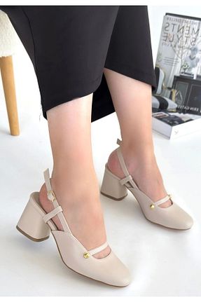 کفش پاشنه بلند کلاسیک سفید زنانه چرم مصنوعی KAZAX - کد 939203679