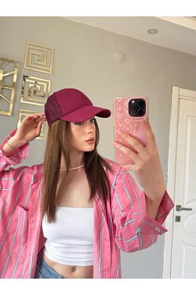کلاه زرشکی زنانه پنبه ای FASİON - کد 939212977
