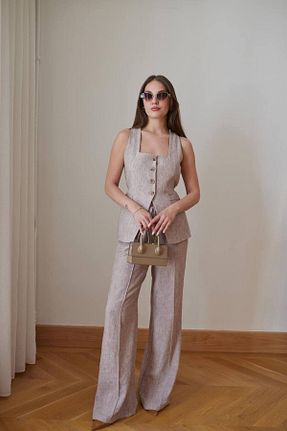 ست بالاتنه و پائین تنه بژ زنانه بافتنی Hotfashion - کد 939209748