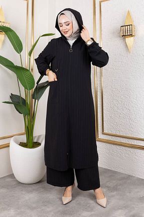 ست بالاتنه و پائین تنه حجاب مشکی رگولار Tesettür Dünyası - کد 938427889