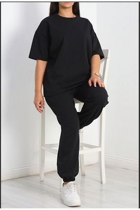ست گرمکن سایز بزرگ مشکی زنانه پنبه ای Tunicom - کد 929642425