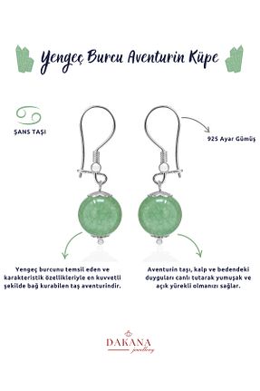 گوشواره نقره سبز زنانه 925 عیار DAKANA JEWELLERY - کد 939301792