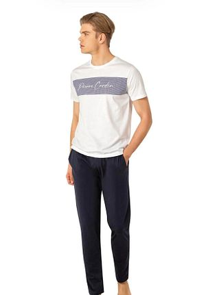 ست لباس راحتی سفید مردانه %100 پنبه Pierre Cardin - کد 314063275