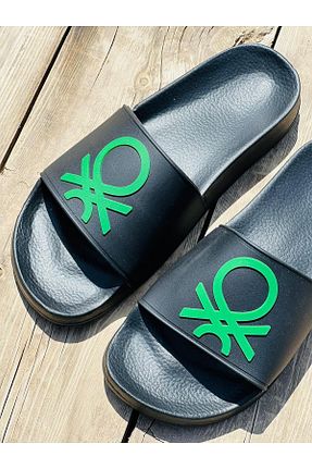 دمپائی مشکی مردانه چرم مصنوعی Benetton - کد 939307399