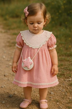 لباس صورتی بچه گانه بافتنی MİNYON BABY - کد 929624531