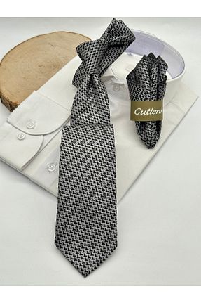 کراوات طوسی مردانه میکروفیبر Gutiero - کد 939326010