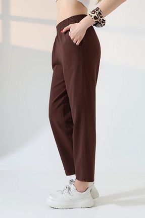 شلوار قهوه ای زنانه پاچه تنگ LOKADI - کد 939320740