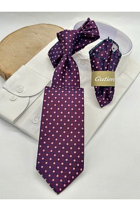 کراوات زرشکی مردانه میکروفیبر Gutiero - کد 939330360