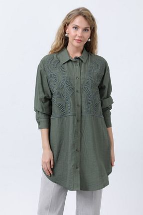 پیراهن خاکی زنانه رگولار Puane - کد 939600021