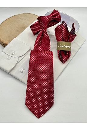 کراوات قرمز مردانه میکروفیبر Gutiero - کد 939330362