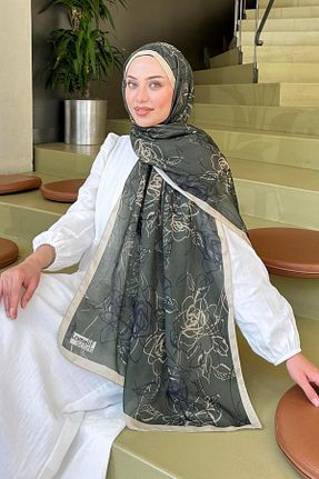 شال خاکی زنانه پنبه ای lamelif - کد 939321451
