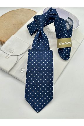 کراوات سرمه ای مردانه میکروفیبر Gutiero - کد 939330349