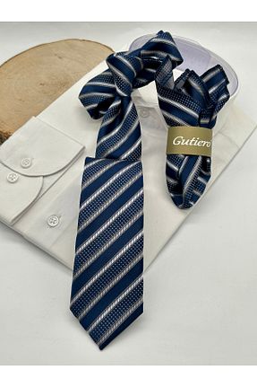 کراوات سرمه ای مردانه میکروفیبر Gutiero - کد 939330769